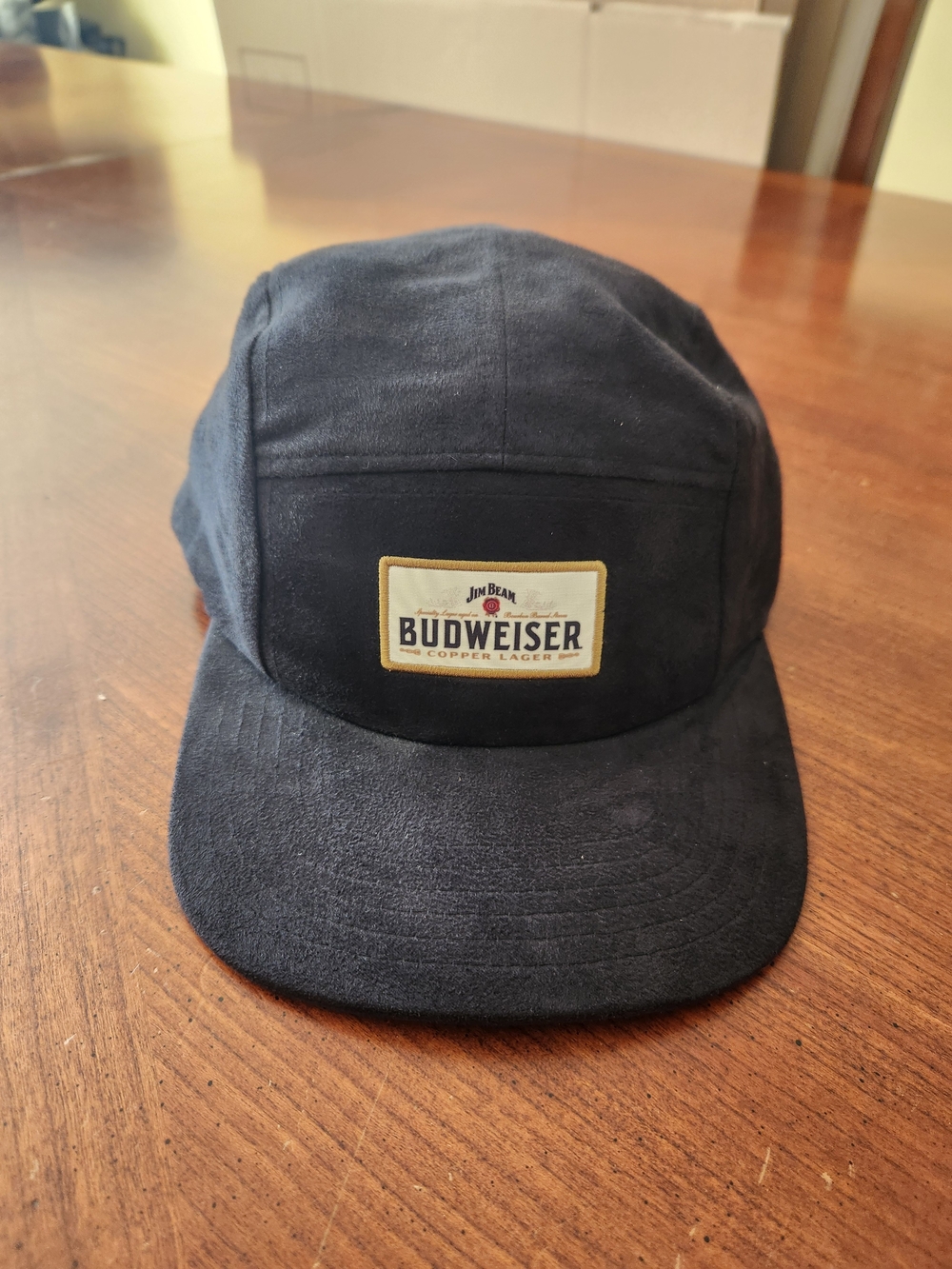 New Jim Beam/Budweiser Black Suede 5-Panel Cap